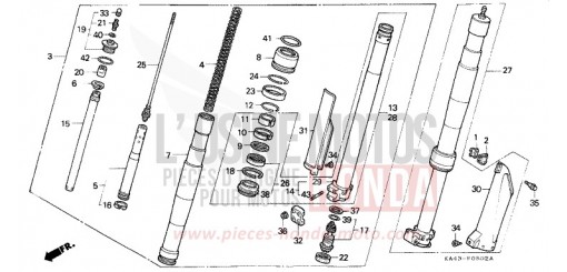 FRONT FORK (3) CR250RK de 1989